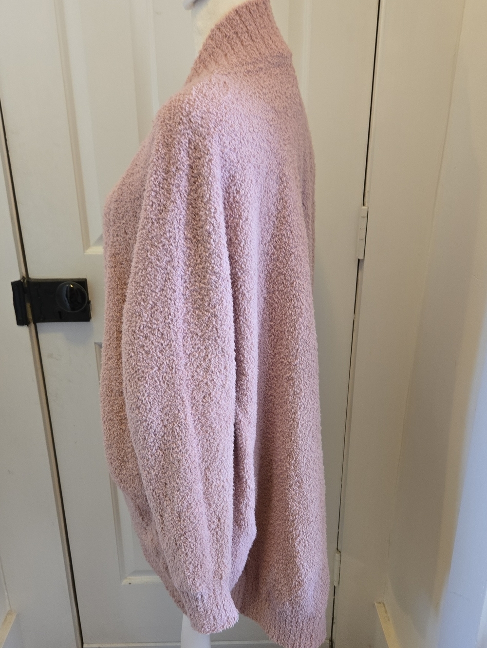 UGG Fremont Open Front Cardigan Pink Fuzzy Knit Cozy Oversized Loungewear XL - Picture 2 of 8